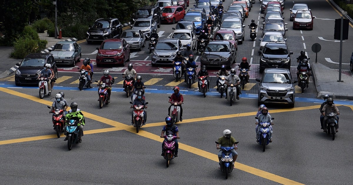 Motorcycle, traffic, Malaysia